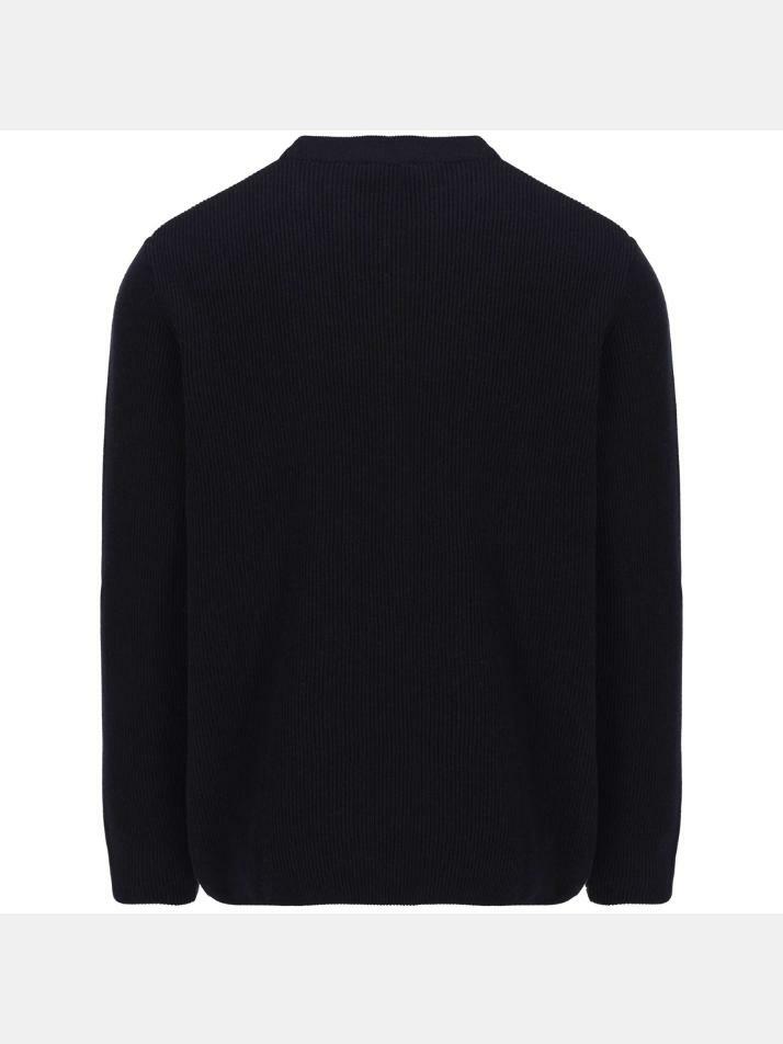 [메종 키츠네] 13주년 폭스 패치 니트 네이비 IM00511KT1064 P481