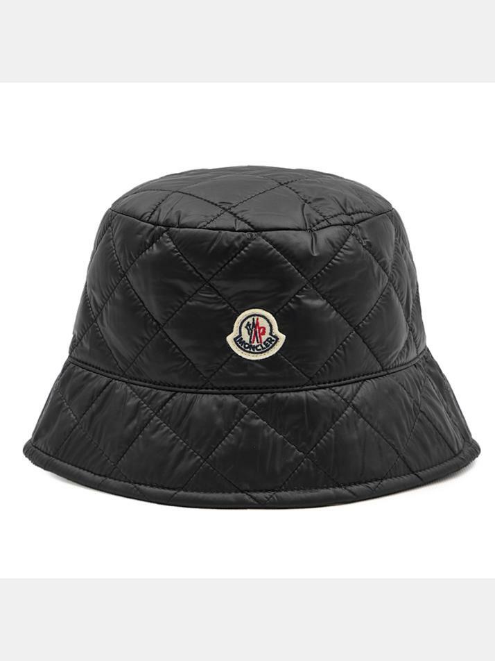 [몽클레어] 24FW 로고 패치 퀄팅 버킷햇 블랙 3B000 23 788LD 999