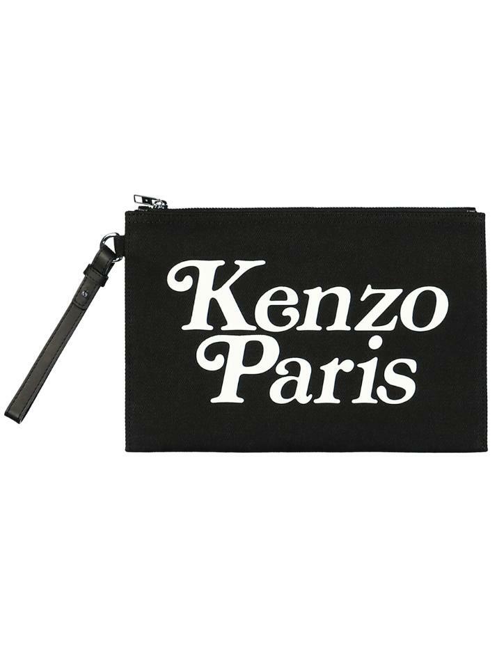 [겐조] 24SS 로고 프린팅 라지 클러치백 블랙 8PM902 F35 99