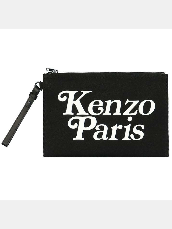 [겐조] 24SS 로고 프린팅 라지 클러치백 블랙 8PM902 F35 99