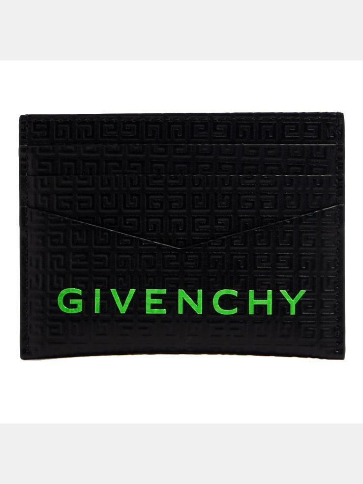 [지방시] 24SS 로고 엠보싱 카드지갑 블랙/그린 BK6099K1WM 013