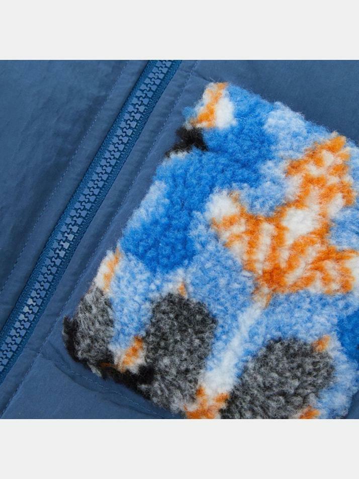 [버버리] 22FW 키즈 여성 리버스 플리스 패딩 자켓 블루 8053703