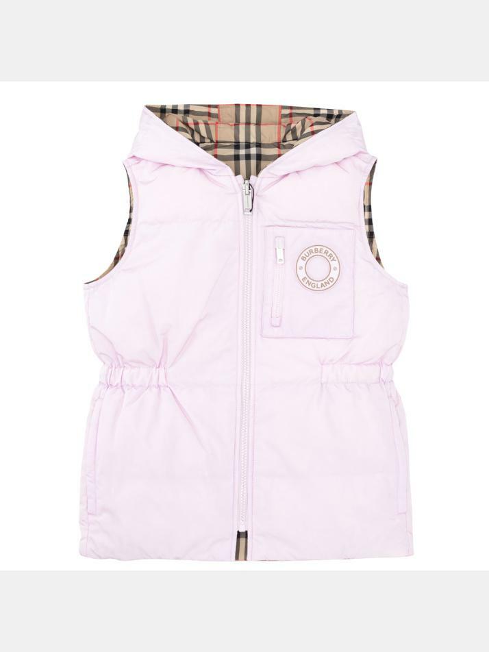 [버버리] 23SS 키즈 여성 로고 리버서블 후드 패딩조끼 8061725