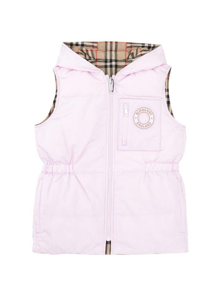 [버버리] 23SS 키즈 여성 로고 리버서블 후드 패딩조끼 8061725