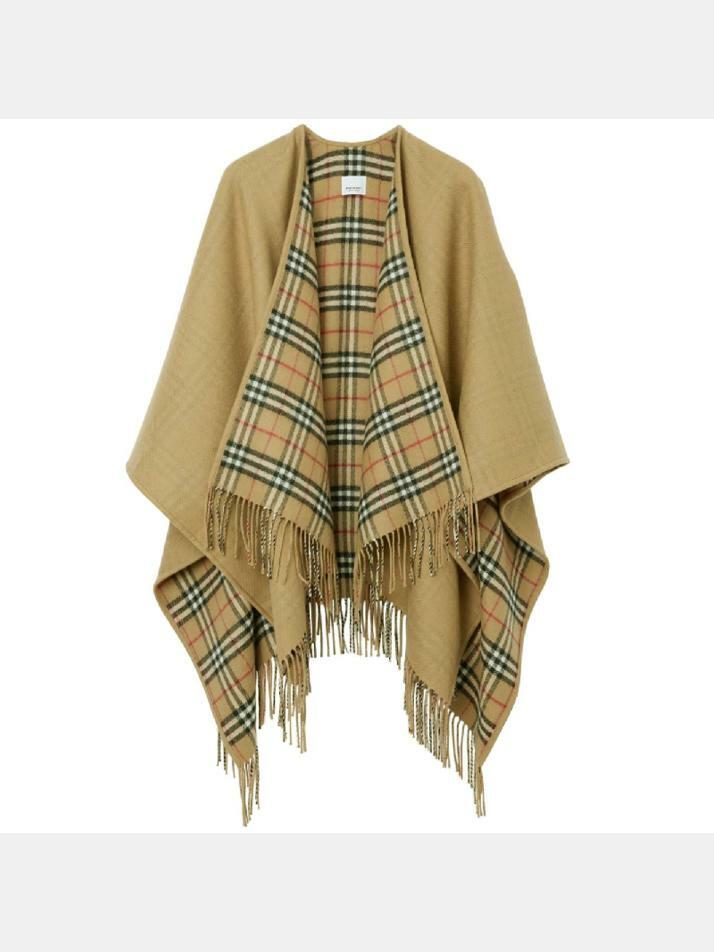 [버버리] 24SS 리버시블 체크 케이프 아카이브 베이지 8071673