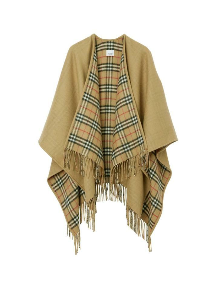 [버버리] 24SS 리버시블 체크 케이프 아카이브 베이지 8071673