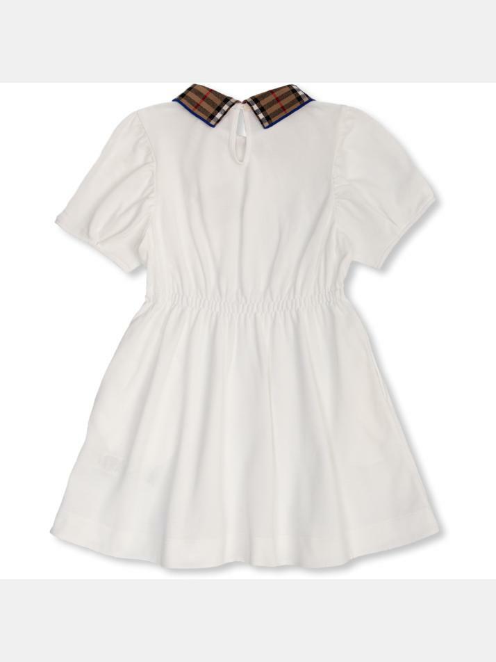 [버버리] 24SS 키즈 여성 체크 카라 원피스 화이트 8073165