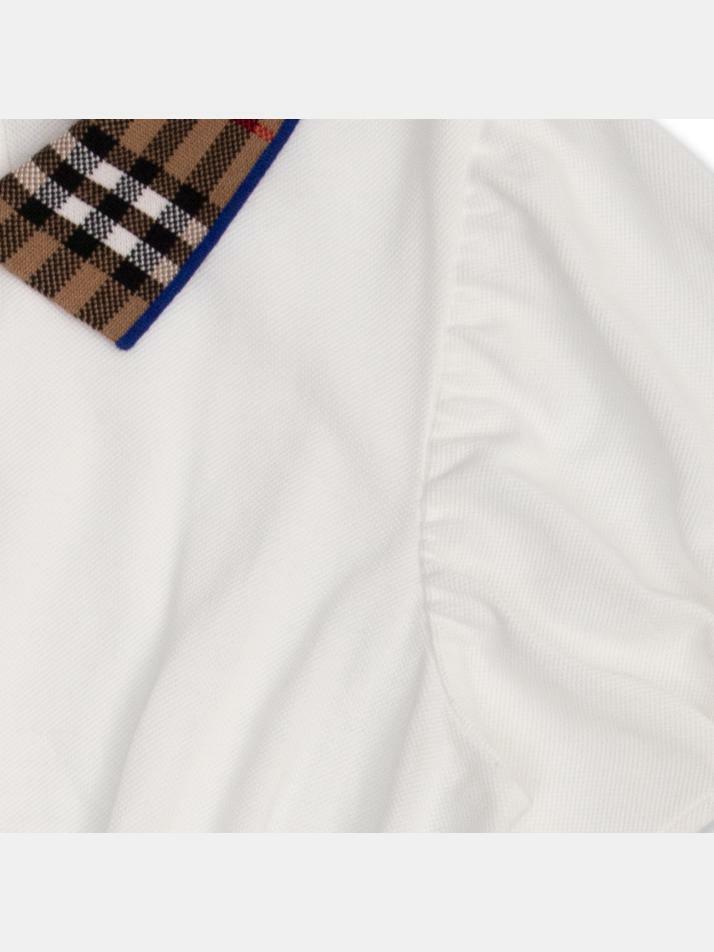 [버버리] 24SS 키즈 여성 체크 카라 원피스 화이트 8073165