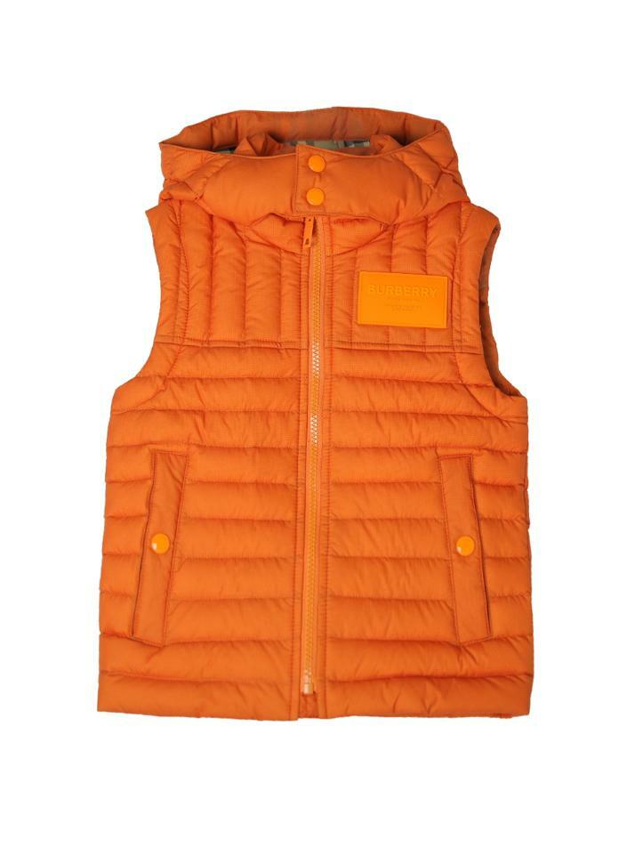 [버버리] 22FW 키즈 여성 로고 후드 패딩 조끼 8053710