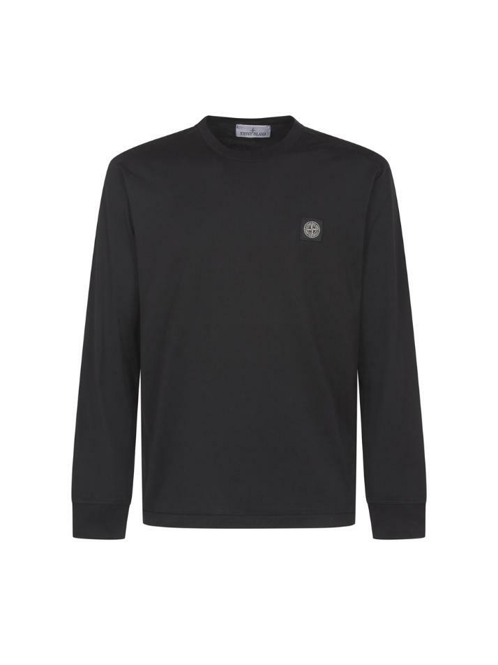 [스톤 아일랜드] 23FW 로고 패치 티셔츠 블랙 791522713 A0029