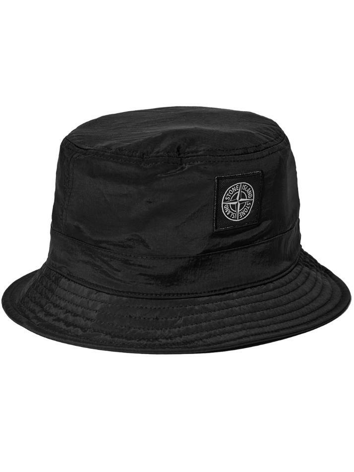 [스톤 아일랜드] 23SS 로고 패치 나일론 버킷햇 블랙 781599376 V0029