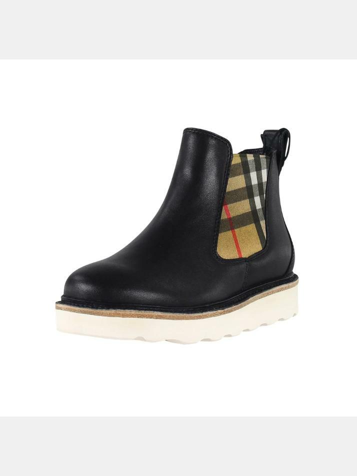 [버버리] 키즈 헤이든 HAYDEN 체크 앵클 부츠 블랙 4078604