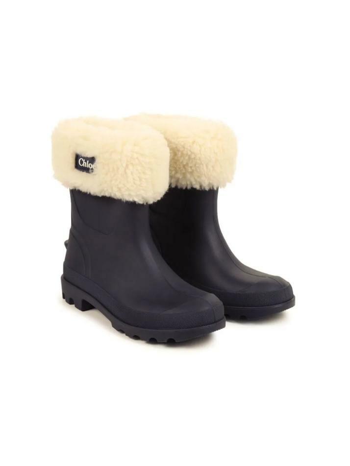 [끌로에] 24FW 키즈 로고 퍼 레인부츠 블루 C20283 859