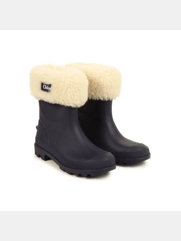 [끌로에] 24FW 키즈 로고 퍼 레인부츠 블루 C20283 859