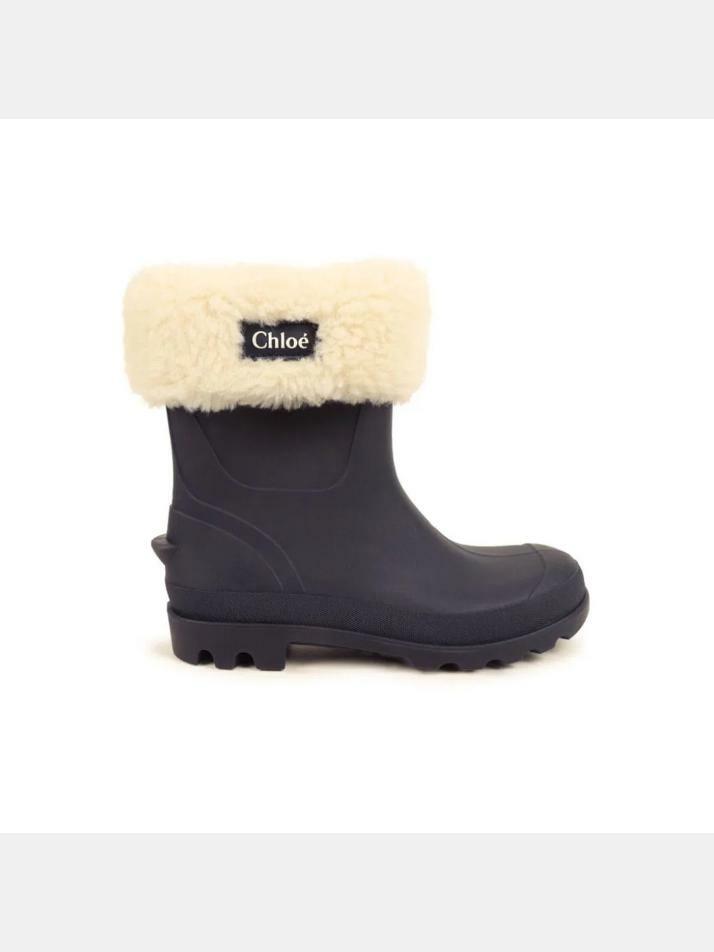 [끌로에] 24FW 키즈 로고 퍼 레인부츠 블루 C20283 859