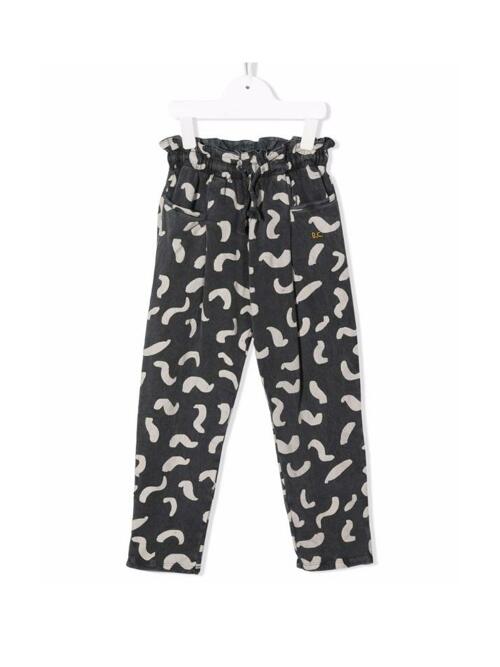 [보보쇼즈] 21FW 키즈 프린트 스트레이트 팬츠 블랙 221AC081 905