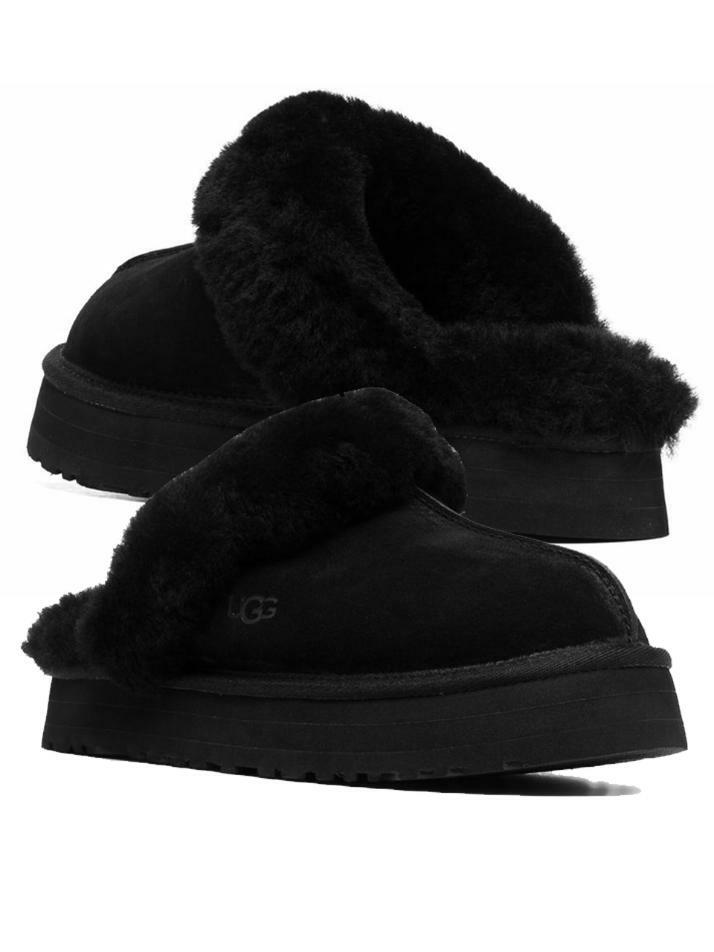 [어그] 24FW 디스케트 퍼 뮬 슬리퍼 블랙 1122550 BLK