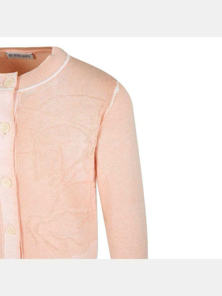 [버버리] 24FW 키즈 기사 버튼 가디건 더스티핑크 8087221