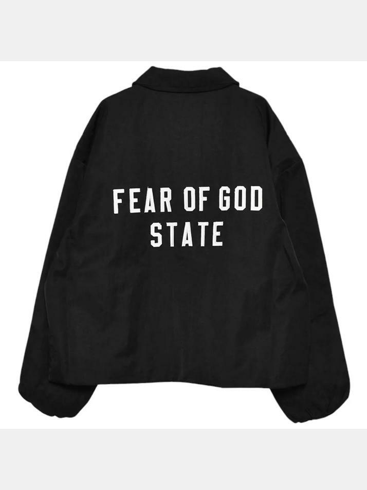 [피어오브갓] 24FW 텍스처 나일론 백로고 자켓 202BT246380F BLACK