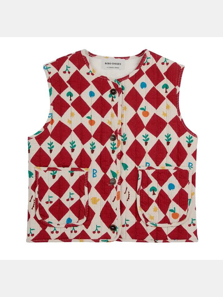 [보보쇼즈] 24FW 키즈 할리퀸 울 오버 퀄팅 조끼 B224AC125 611