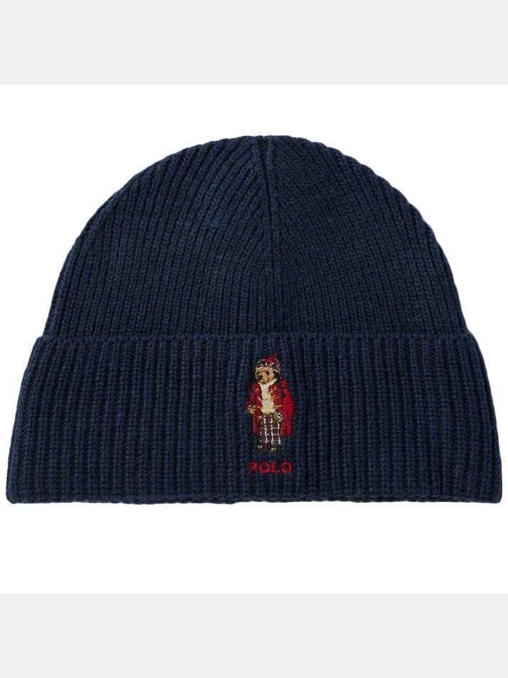 [랄프로렌] 24FW 홀리데이 베어 자수 비니 네이비 449959381 002