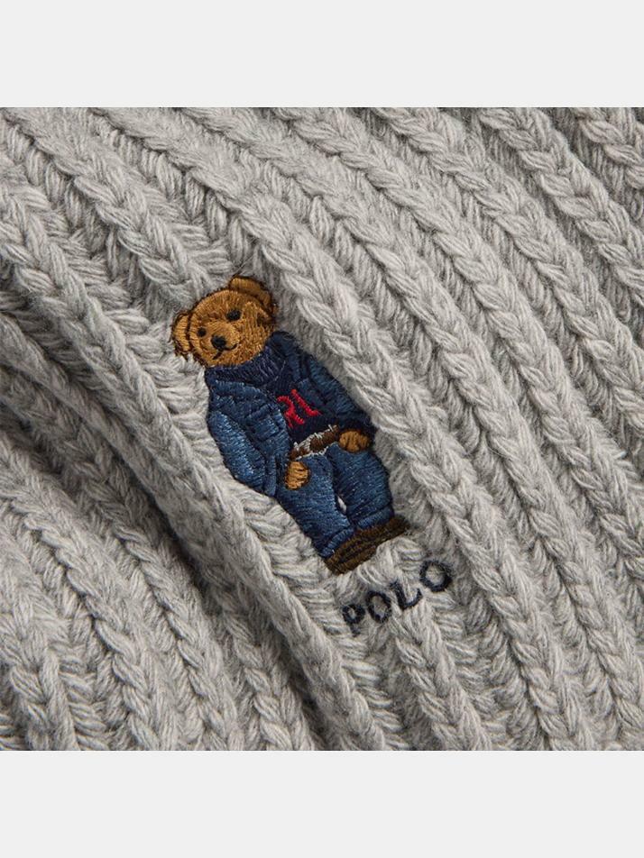 [랄프로렌] 24FW 데님 베어 자수 머플러 그레이 455931877 002