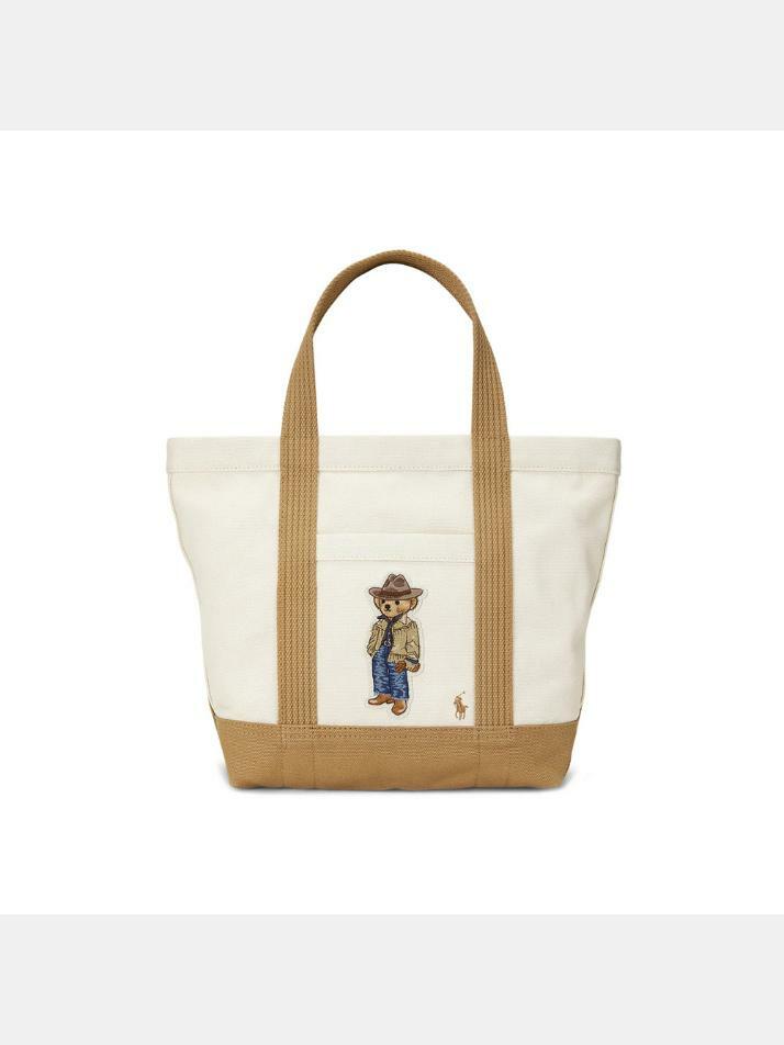 [랄프로렌] 24FW 베어 자수 로고 토트백 에쿠르/탄 428942252 001