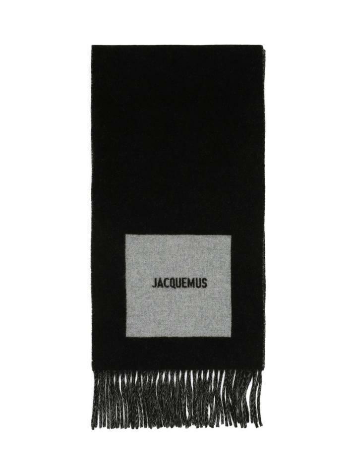 [자크뮈스] 24FW 로고 울 프린지 머플러 블랙 246AC687 5202 090