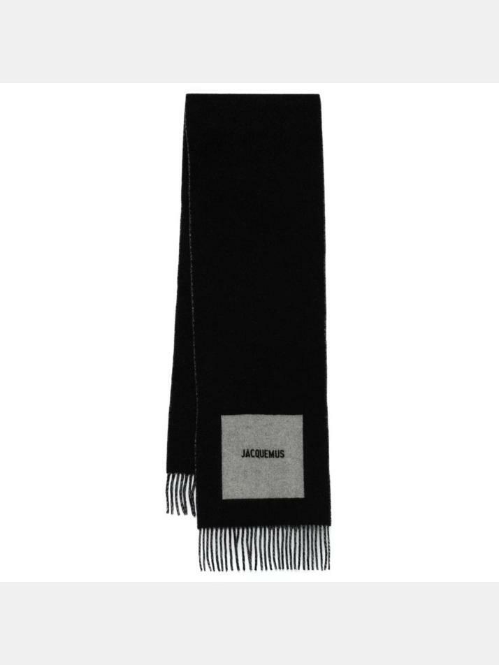 [자크뮈스] 24FW 로고 울 프린지 머플러 블랙 246AC687 5202 090
