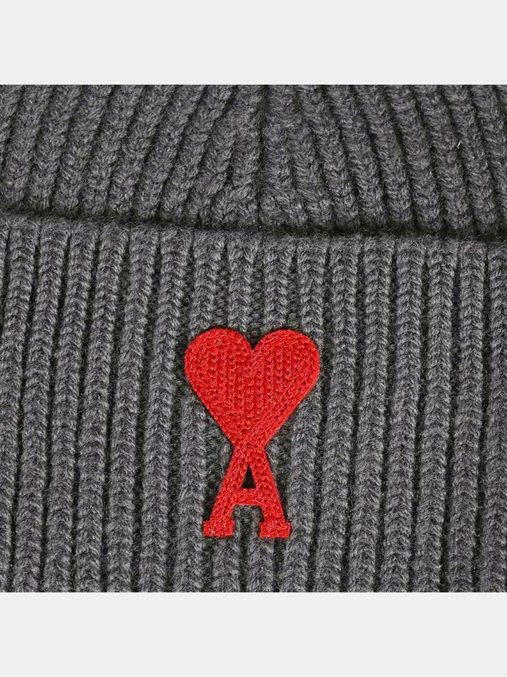 [아미] 24FW 하트 로고 울 비니 다크그레이 UHA235 018 084