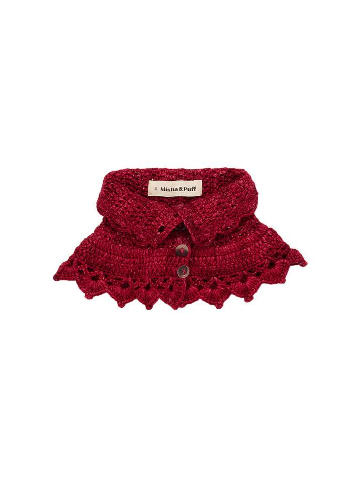 [미샤앤퍼프] 24FW 키즈 크로셰 버튼 카라 베리 MP175010 608