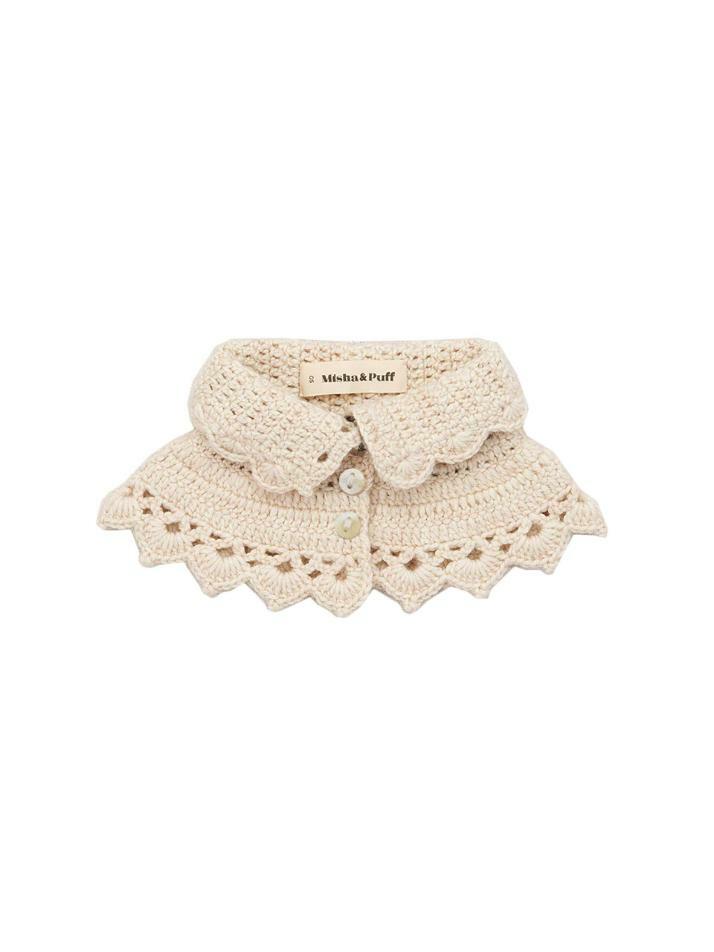 [미샤앤퍼프] 24FW 키즈 크로셰 버튼 카라 아이보리 MP175010 298