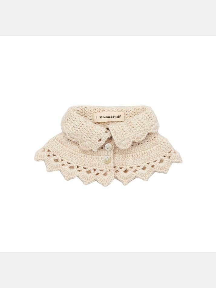 [미샤앤퍼프] 24FW 키즈 크로셰 버튼 카라 아이보리 MP175010 298
