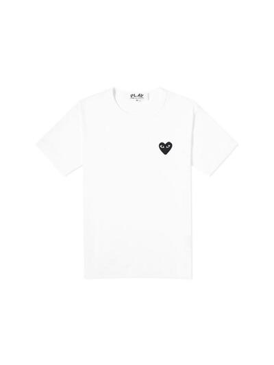 [꼼데가르송] 25SS 여성 블랙 하트 와펜 패치 티셔츠 AX-T064-051-2