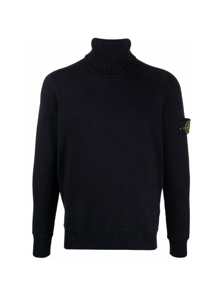 [스톤 아일랜드] 13주년 와펜 패치 터틀넥 니트 7515542A2 V0020