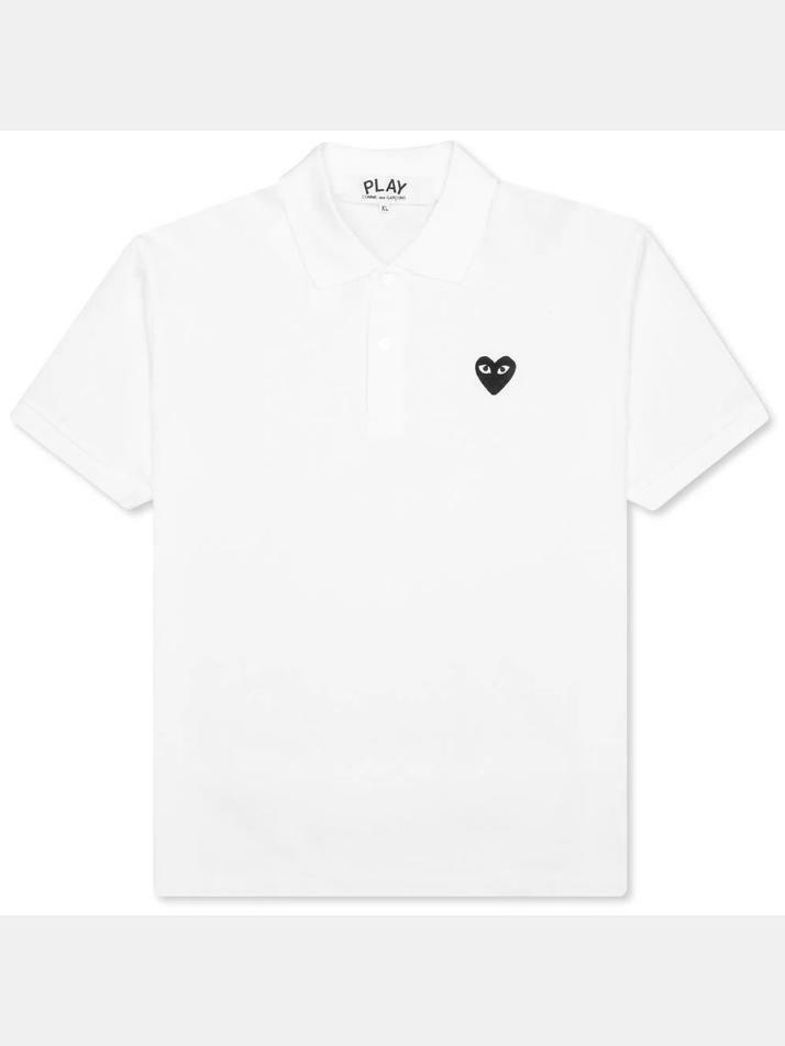 [꼼데가르송] 25SS 블랙 하트 와펜 카라 티셔츠 AX-T066-051-2