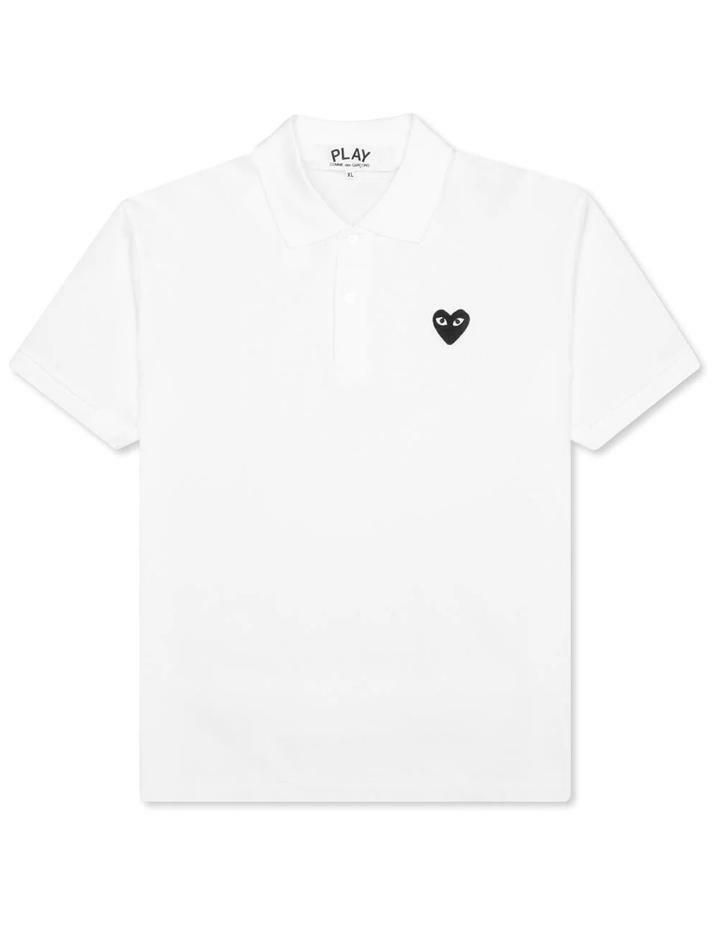 [꼼데가르송] 25SS 블랙 하트 와펜 카라 티셔츠 AX-T066-051-2