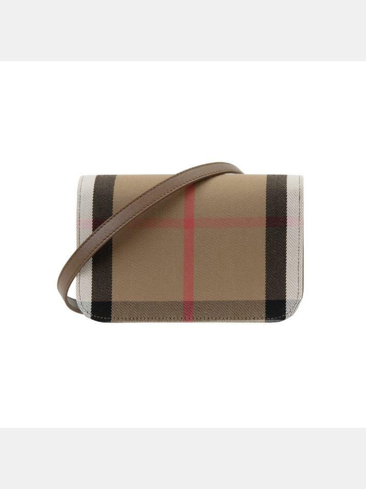 [버버리] 25SS 메디슨 체크 플랩 크로스백 브라운 8084492