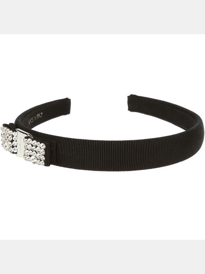 [페라가모] 25SS 바라 크리스탈 헤어밴드 블랙 34-7581 0713034