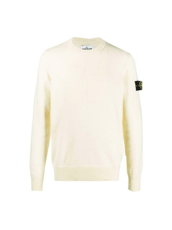 [스톤 아일랜드]14주년 와펜 크루넥 울니트 아이보리 7515503A7 V0099