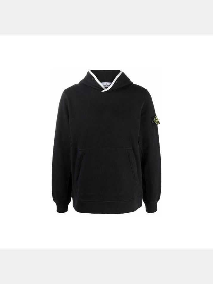 [스톤 아일랜드] 14주년 와펜 기모 후드티 블랙 751560620 V0029