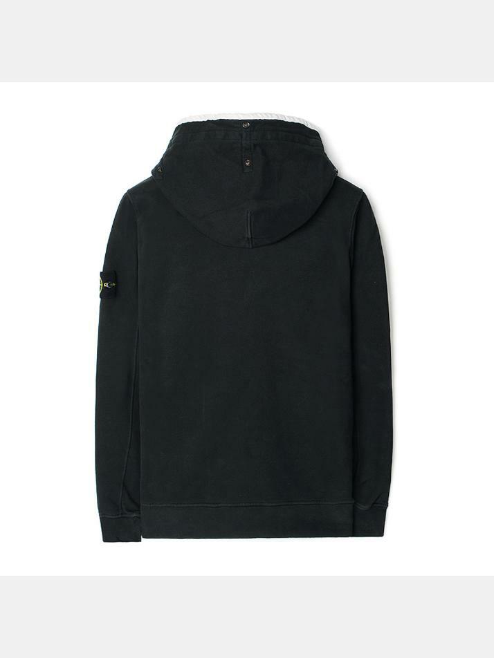 [스톤 아일랜드] 14주년 와펜 기모 후드티 블랙 751560620 V0029
