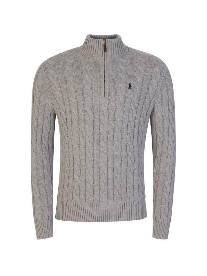[랄프로렌] 25SS 포니 자수 케이블 반집업 니트 710810841 002