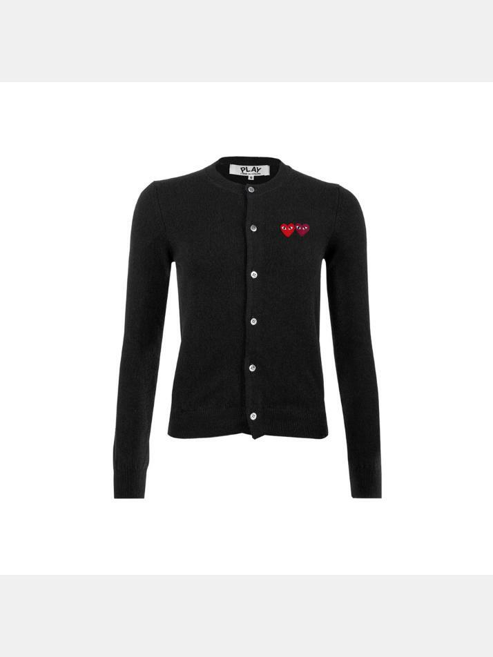 [꼼데가르송] 25SS 여성 더블 하트 와펜 가디건 블랙 AX-N057-051-1