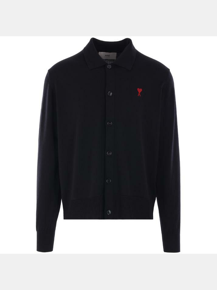 [아미] 25SS 하트 로고 자수 폴로 가디건 HKC211 KN0025 001