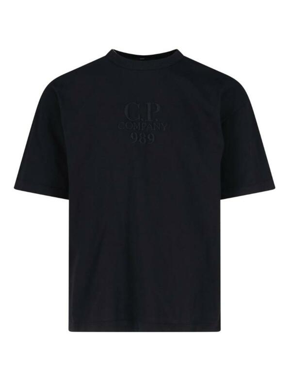 [CP 컴퍼니] 25SS 로고 자수 티셔츠 블랙 18CMTS284A 005697G 999