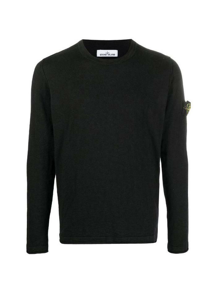 [스톤 아일랜드] 25SS 와펜 패치 니트 블랙 K1S15 5100062 S00B9 V0029