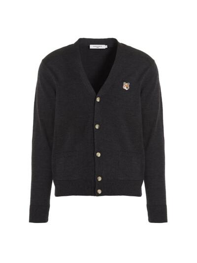 [메종 키츠네] 25SS 폭스 헤드 브이넥 가디건  GU00542KT1036 H190