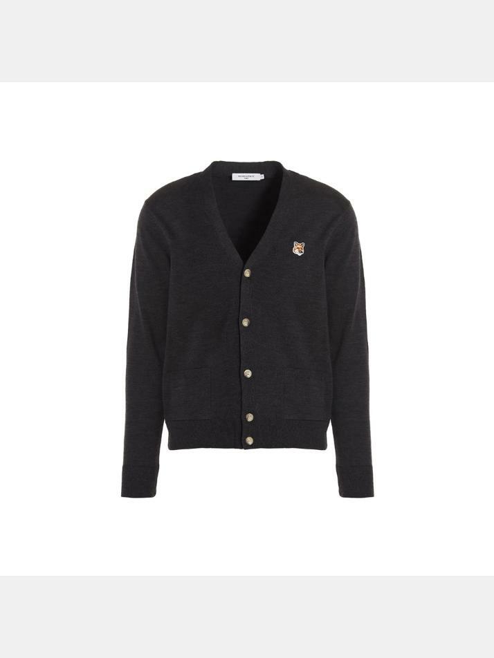 [메종 키츠네] 25SS 폭스 헤드 브이넥 가디건  GU00542KT1036 H190