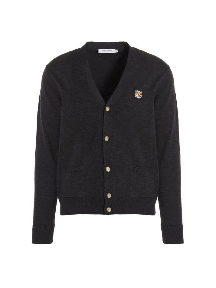 [메종 키츠네] 25SS 폭스 헤드 브이넥 가디건  GU00542KT1036 H190